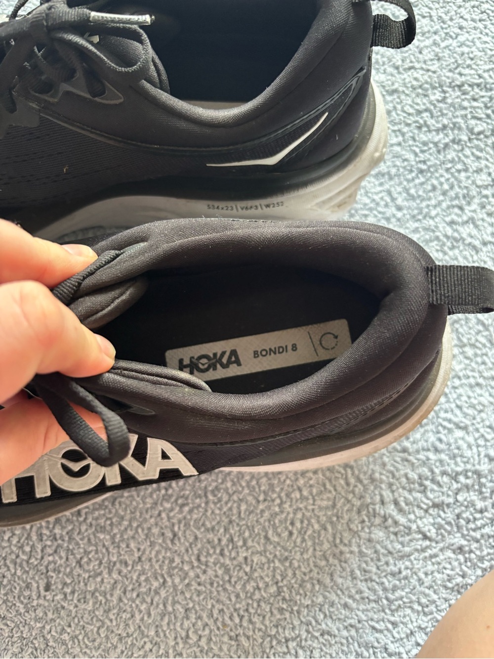 Hoka Women’s Bondi 8 Black Running Shoes - Picture 11 of 15
